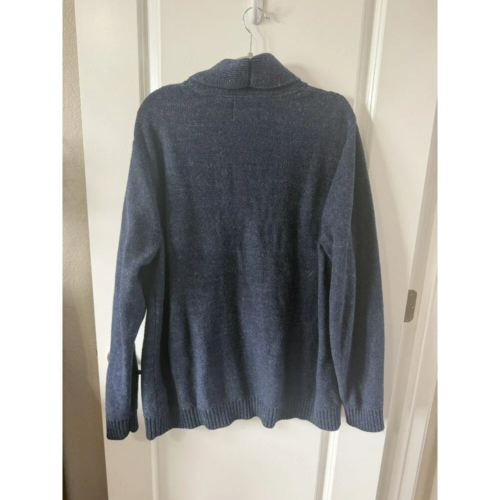 Old Navy Sweater Mens XXL Blue Shawl Collar Cable Knit Button Up Cardigan Cozy